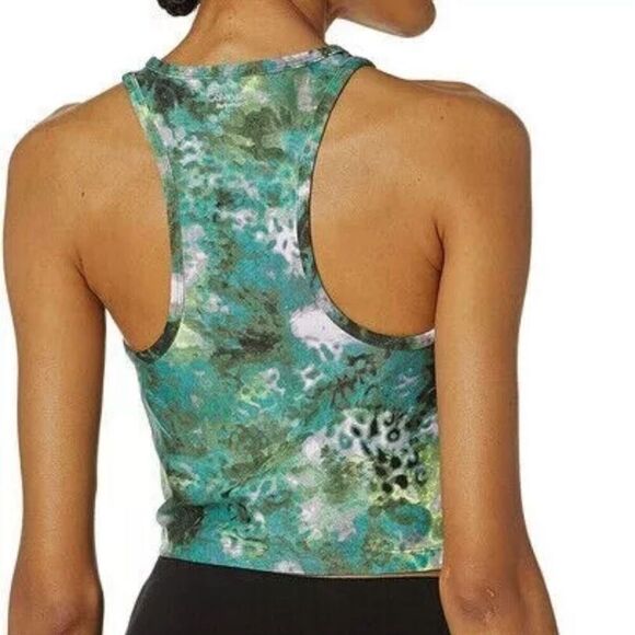Calvin Klein Womens Performance Printed Racerback Cropped Tank Top 2XL New - Picture 2 of 4
